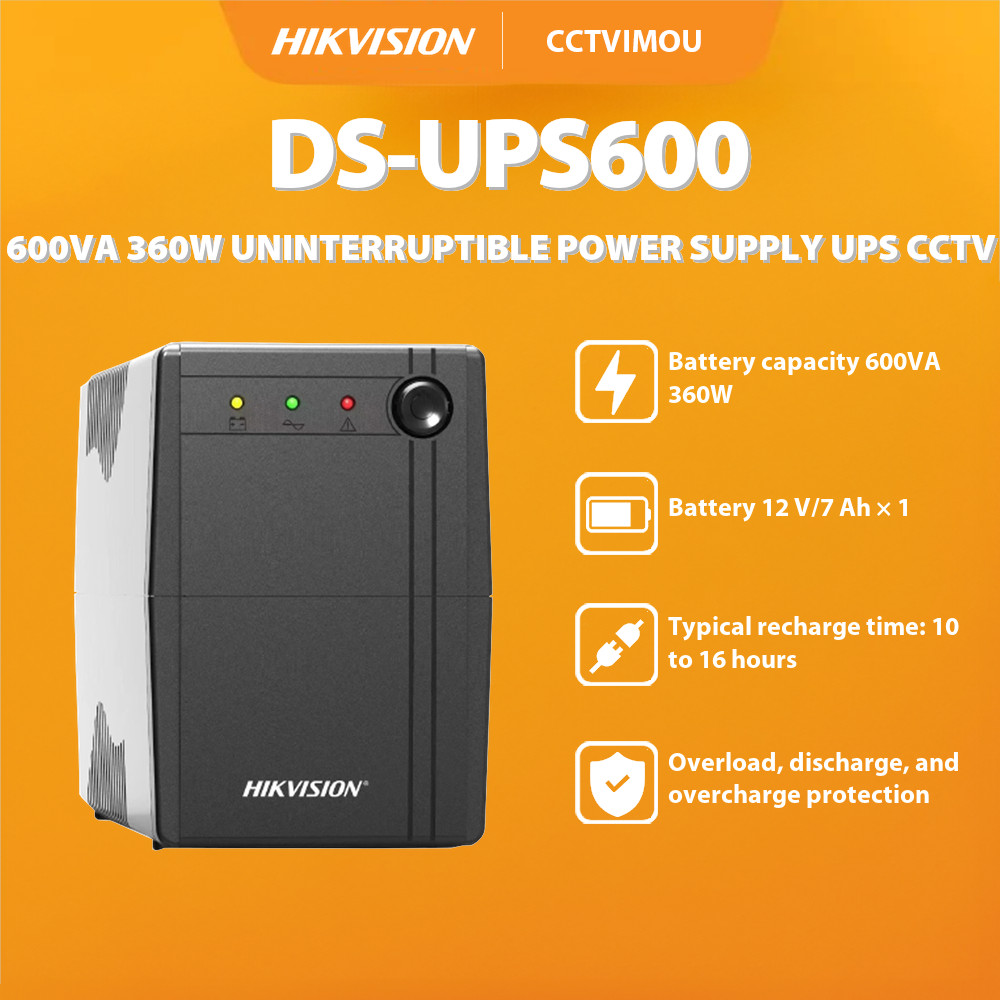 HIKVISION DS-UPS600 600VA 360W UNINTERRUPTIBLE POWER SUPPLY UPS CCTV