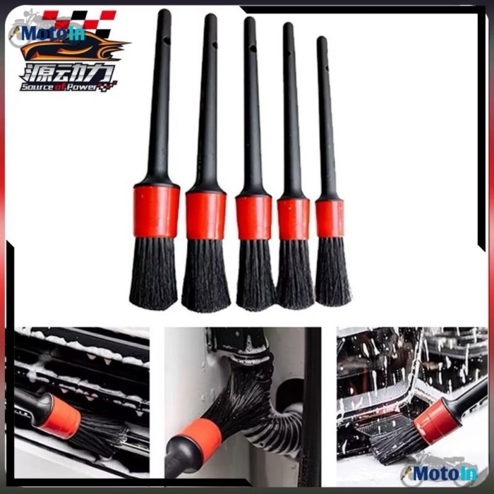 5pcs Sikat cuci mobil motor kuas mobil kuas motor interior celah sikat pembersih kuas detailing