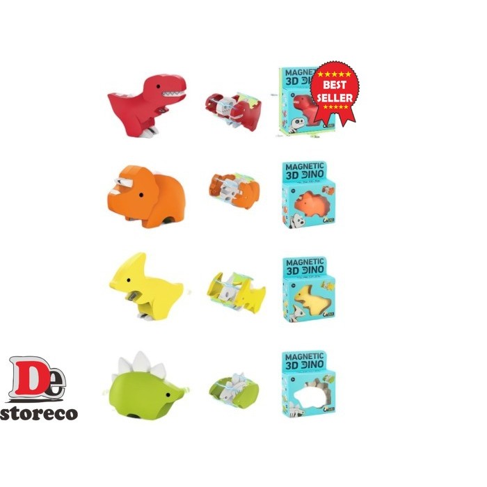 (PDT) Mainan Anak DINO CASING MAGNETIC 3D DIY Bongkar Pasang Dinosaur Anak - Tanpa Bubble