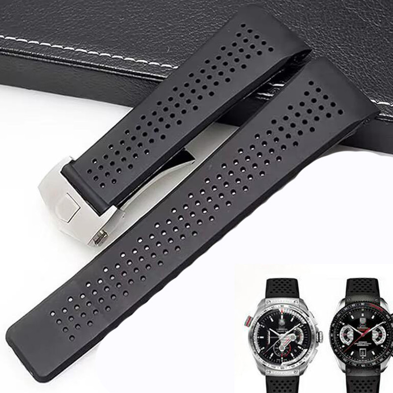 Soft Silicone Watch Bracelet For TAG HEUER GRAND CARRERA AQUARACER Wristband Men Watch Straps Rubber