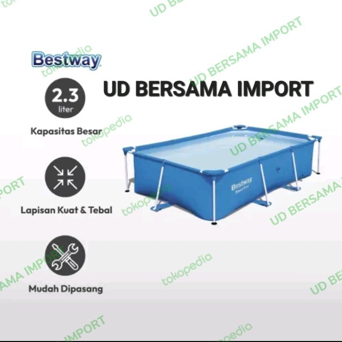 kolam renang portable bestway steel pool swimming pool