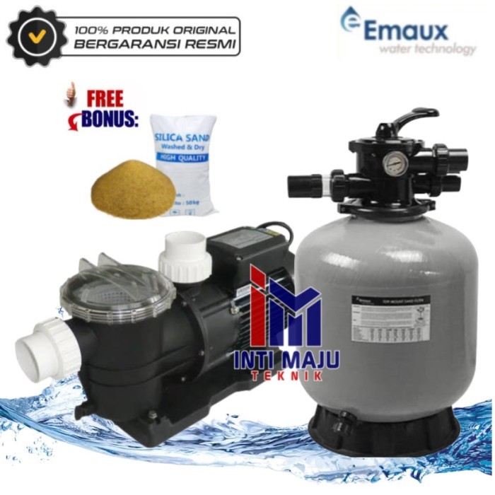 Mesin Pompa Air Kolam Renang 1HP + Sand Filter 16" Paket Kolam Renang