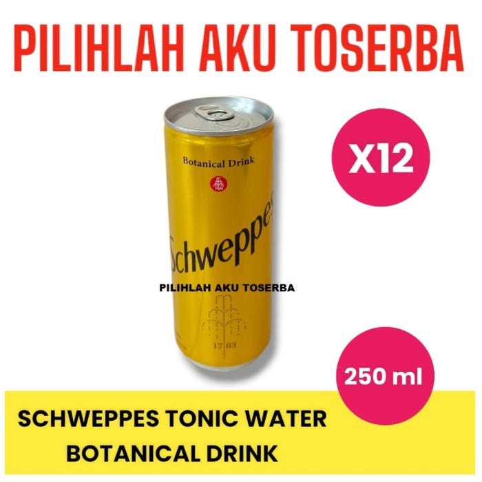 

Schweppes Tonic Water BOTANICAL DRINK Kaleng CAN 250 ml - ( HARGA 12 Kaleng )