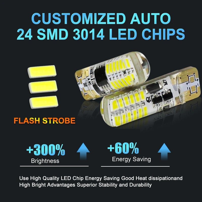 LAMPU LED SENJA T10 24 TITIK LED 12VOLT KEDIP CEPAT STROBO MOTOR MOBIL SUPER TERANG