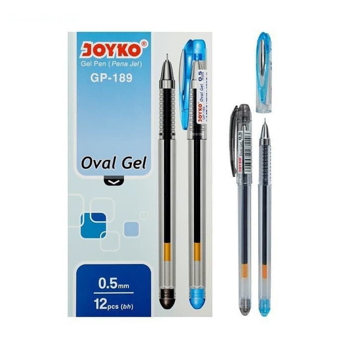 

[Best Seller] Pulpen / Gel Pen / Pena Joyko GP189 / Oval Gel / 0.5 mm / 1 BOX 12 PCS - Biru