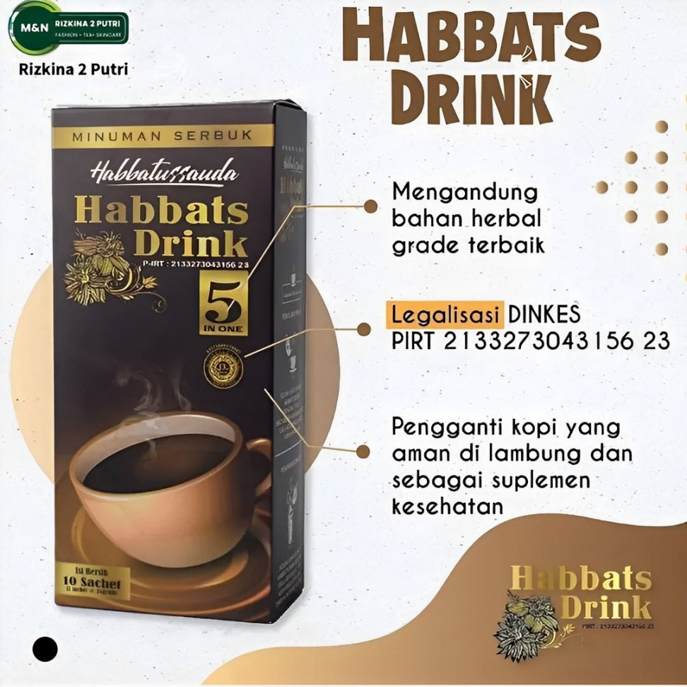 

Kopi Habbatussauda Habbat Drink Suplemen Daya Tahan Tubuh Mengobati Asam Lambung Kemasan 10Sachet