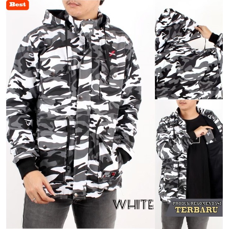hoodie pria keren JAKET PARKA CAMO ARMY PUTIH - JAKET GUNUNG ARMY - JAKET HOODIE PRIA - CAMO PUTIH, 