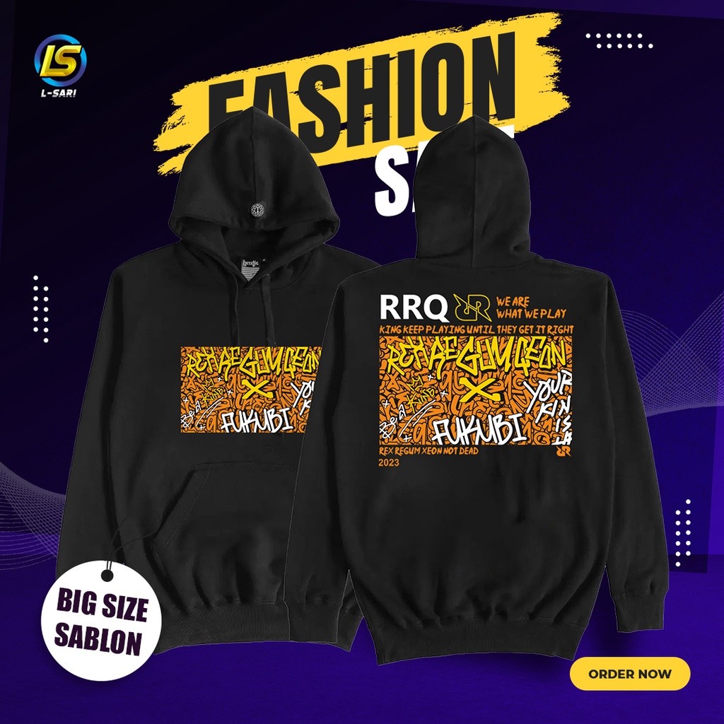 Jaket RRQ x Fukubi Graffity RRQ Onic Alterego Evos Btr S M L XL 2XL 3XL 4XL 5XL Hoodie RRQ x Fukubi 