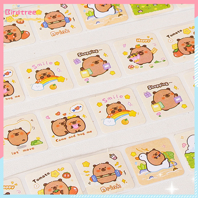 

COD Stiker Segel Kapibara Lucu Stiker Label Kartun Stiker Gulung Dekoratif