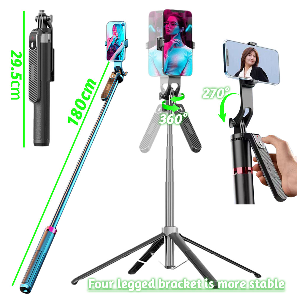 TNW Bluetooth Selfie Stick Remote Tripod P180 Tongsis 180cm for Gopro Camera Lampu Ring Light HP