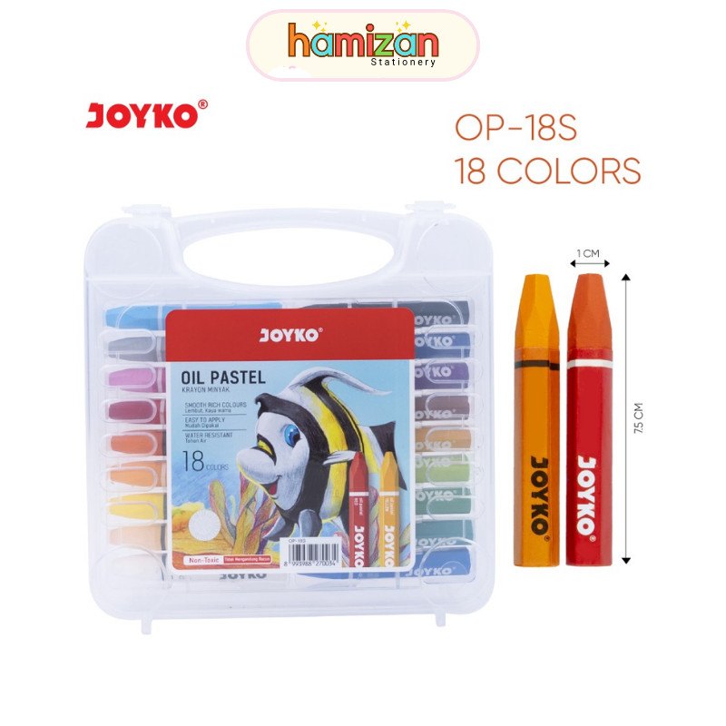 

Oil Pastel 18S / Krayon Minyak / Crayon 18w Joyko OP-18S PP / 18 Warna / Colors