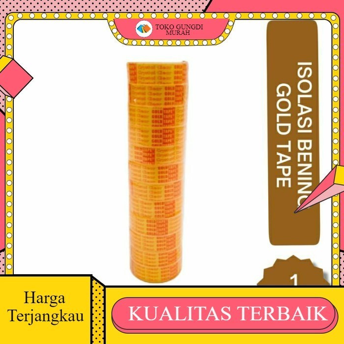 

Isolasi Kado Kecil Bening/ Lakban Bening Merek Gold Tape / Isolasi Lakban Bening