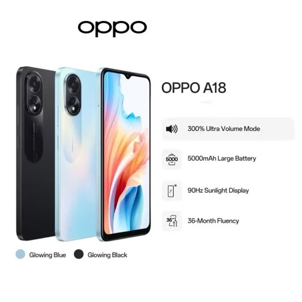 OPPO A18 Ram 8/256GB Smartphone5G LET 6.56 inch Dual SIM50MP+8MP Handphone