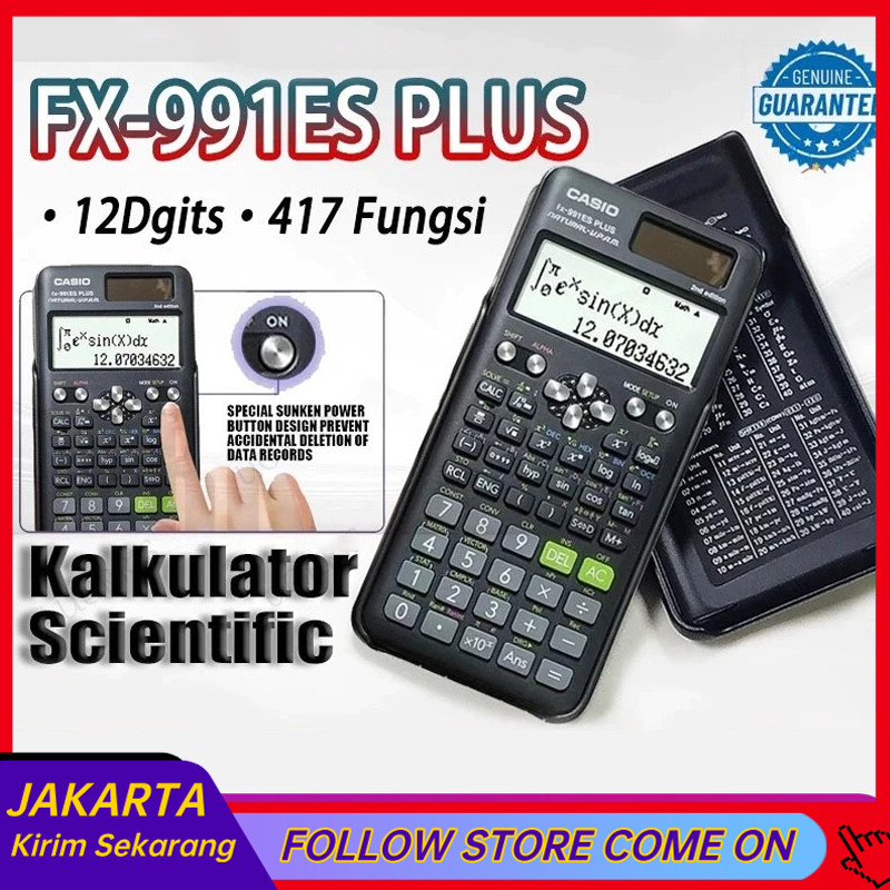 

（Kirim Sekarang）Kalkulator Scientific Casio ilmiah FX-991EX/991ES-Plus Calculator Scientific Casio Kalkulator Casio Scientific 417 Fungsi/Dua Sumber Tenaga Baterai Dan Tenaga Matahari/40 Konstanta Rumus