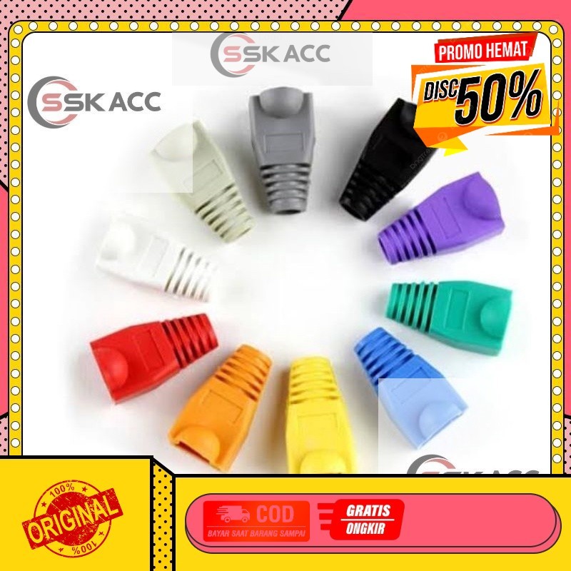 Plug Boot RJ45 Konektor RJ45 / Pelindung RJ45 / Karet Konektor RJ45 GROSIR-KOMPUTER