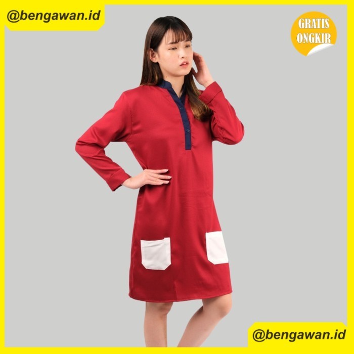 (MONE) Monellina 9303 Baju Tunik Atasan XXL Jumbo Murah Wanita Kekinian - Putih, L