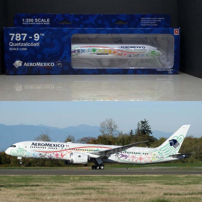 Pesawat Terbang Aeromexico B787-9 Quetzalcoatl Hogan Wings 1:200 Scale Diecast