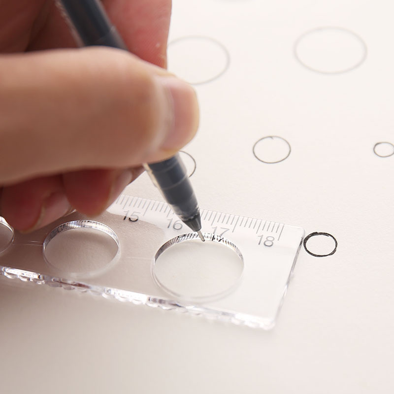 

1pc Ruler 15cm 18cm 20cm Circle Style Simple Transparent Acrylic Ruler Square Cute Stationery Drawing Office School Supplies