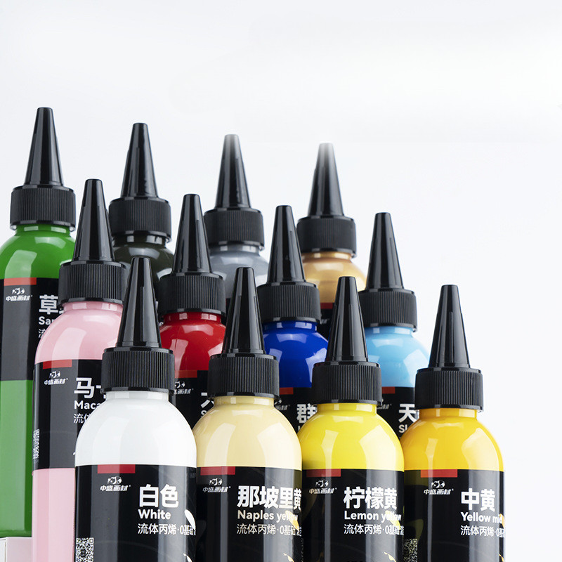 

Acrylic Pigment Set with Hand Drawn Large Capacity 150ml Fluid Pigment Creative DIY in Multiple Colors Colors for Painting