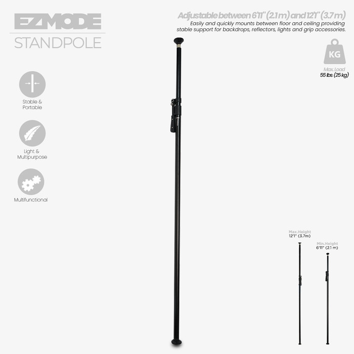EZMODE Standpole Support System with Grip System for Lighting and Studio Backdrop