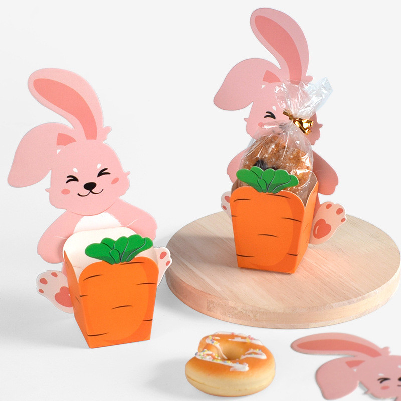 

10/20pcs Bunny Carrot Cookie Candy Box Baby Shower Kids Birthday Party Gift Packing Boxes Happy Easter Party Gift Box Kids Gift
