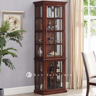 LEMARI HIAS KACA MINIMALIS JATI - LEMARI PAJANGAN JATI - LEMARI KACA