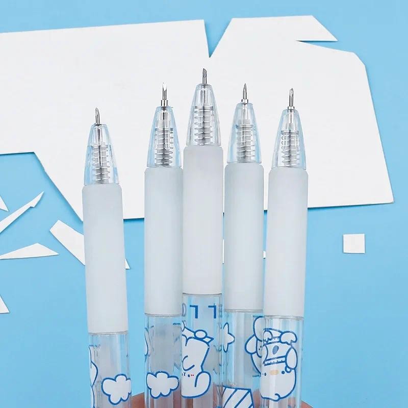 

Children Kids Cute Stainless Steel Pen Style Paper Cutter Precision Cutting Trimming DIY Scrapbooking Knife Utility Art Tools