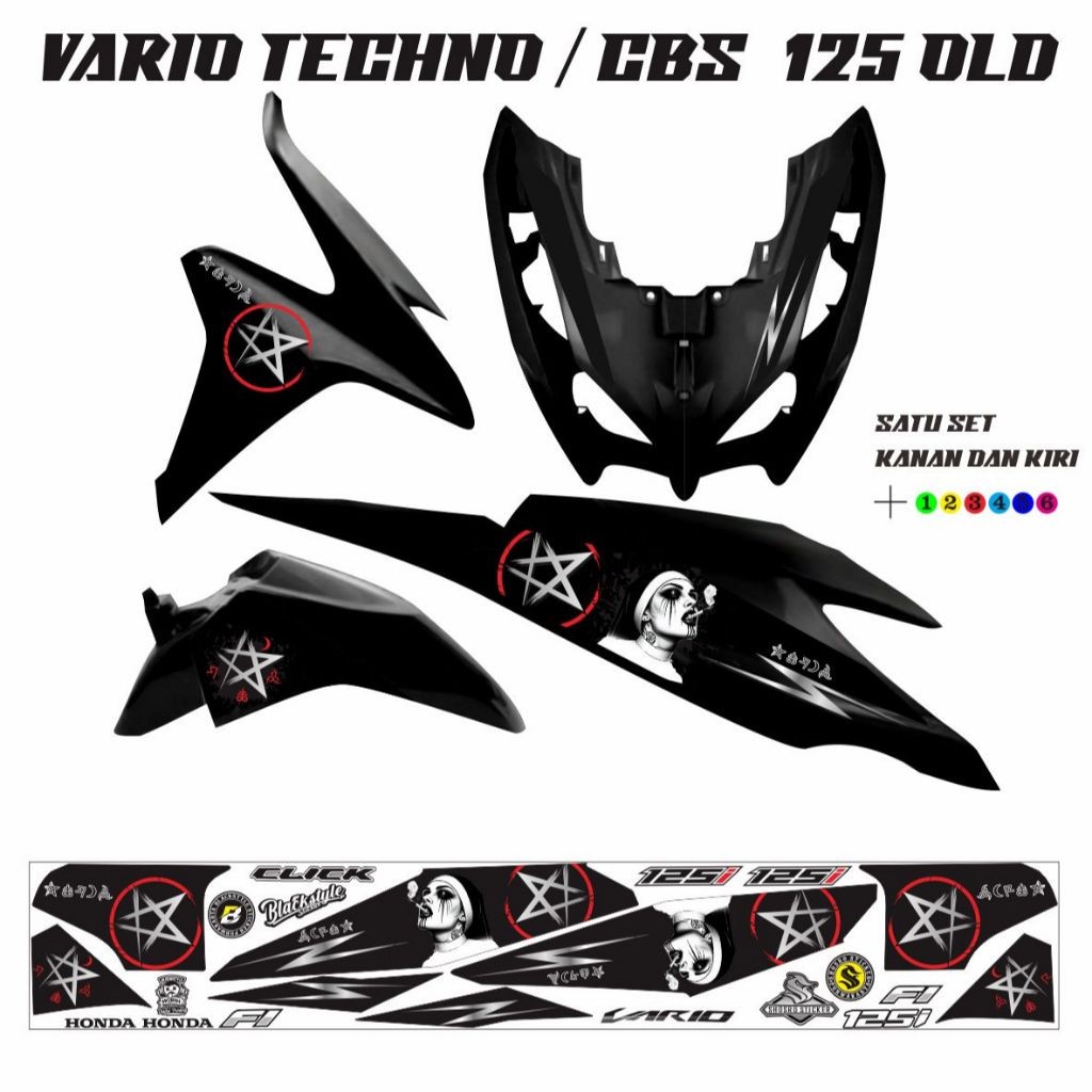 STICKER STRIPING STICKER MOTOR VARIO 125 TECHNO OLD VARIASI SIMPLE ELEGAN