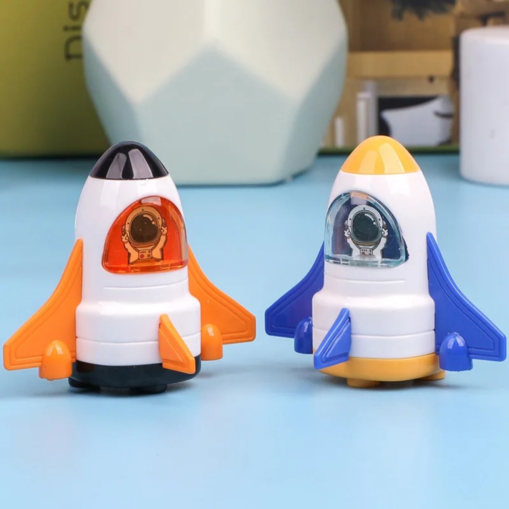 

Kawaii Spaceplane Pencil Sharpener Silicone Single Hole Manual Pencil Cutter Korean Stationery Student Kid Gift School Supplies