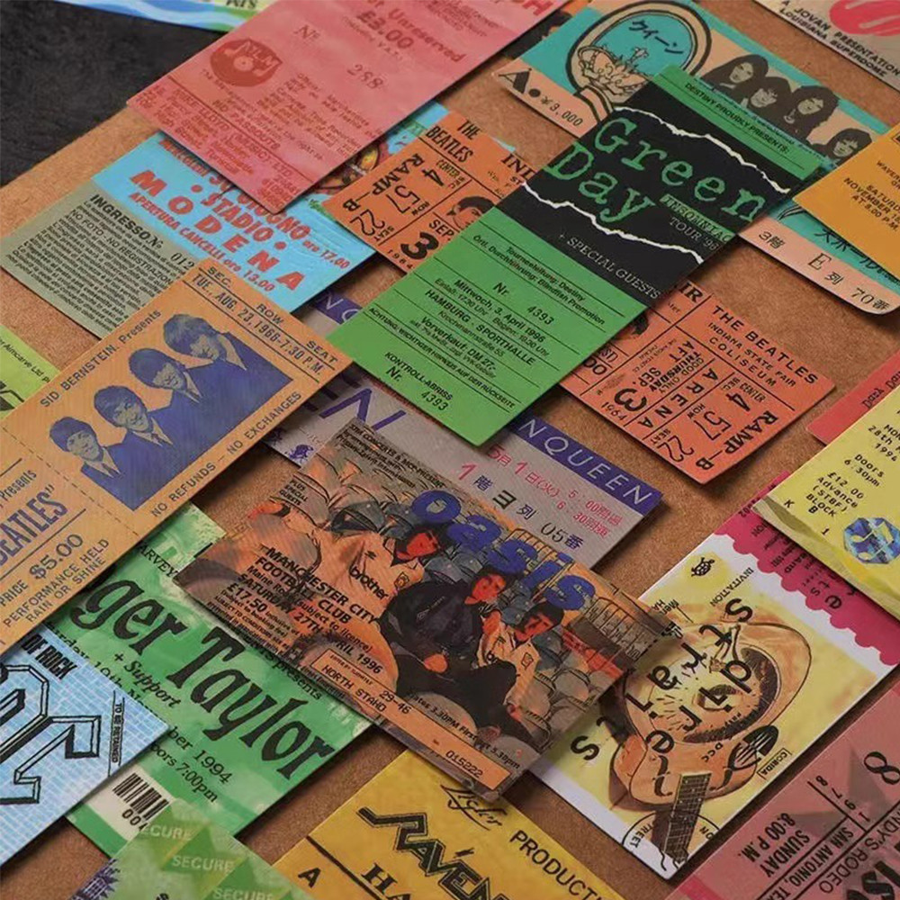 

10/20/43PCS Rock Band Tickets Exquisite Stickers Personality Toys DIY Laptop Luggage Ipad Guitar Waterproof Sticker Wholesale