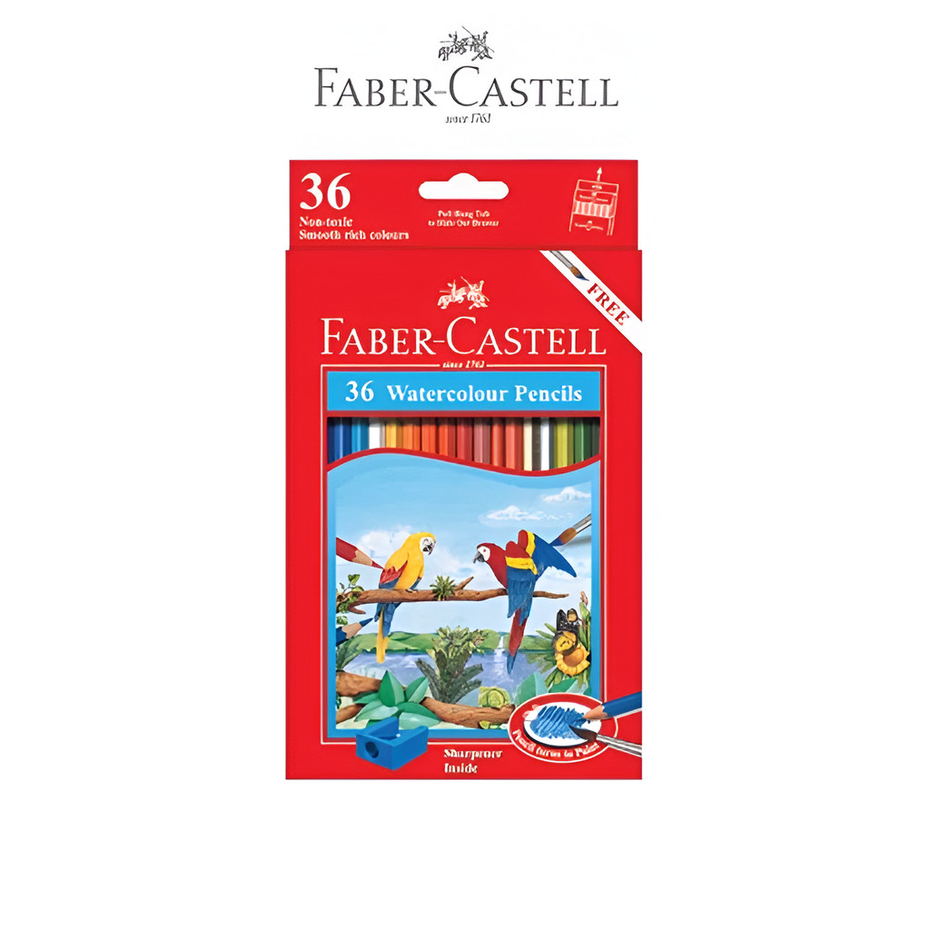 

Faber Castell Pensil Warna Watercolour Pencil set 36 Warna Panjang Free Kuas