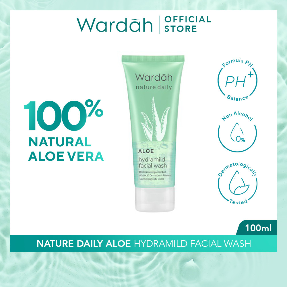 [Gift Not For Sale] Wardah Nature Daily Aloe Hydramild Facial Wash 100 ml [Kemasan Lama]
