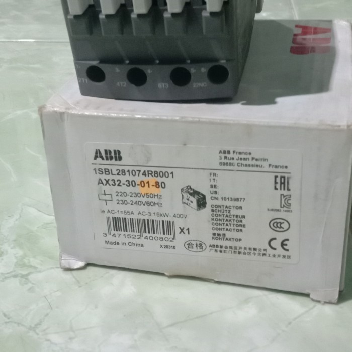KONTAKTOR ABB AX-32-30-01-80 32A 220VAC CONTACTOR 1SBL281074R8001