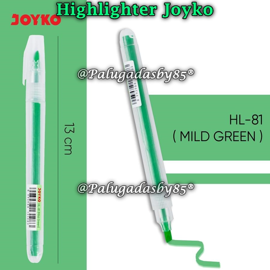 

(1 Biji) GROSIR Highlighter JOYKO HL-81 Mild Green / Highlighter Penanda Berwarna Joyko HL-73 ~ 84