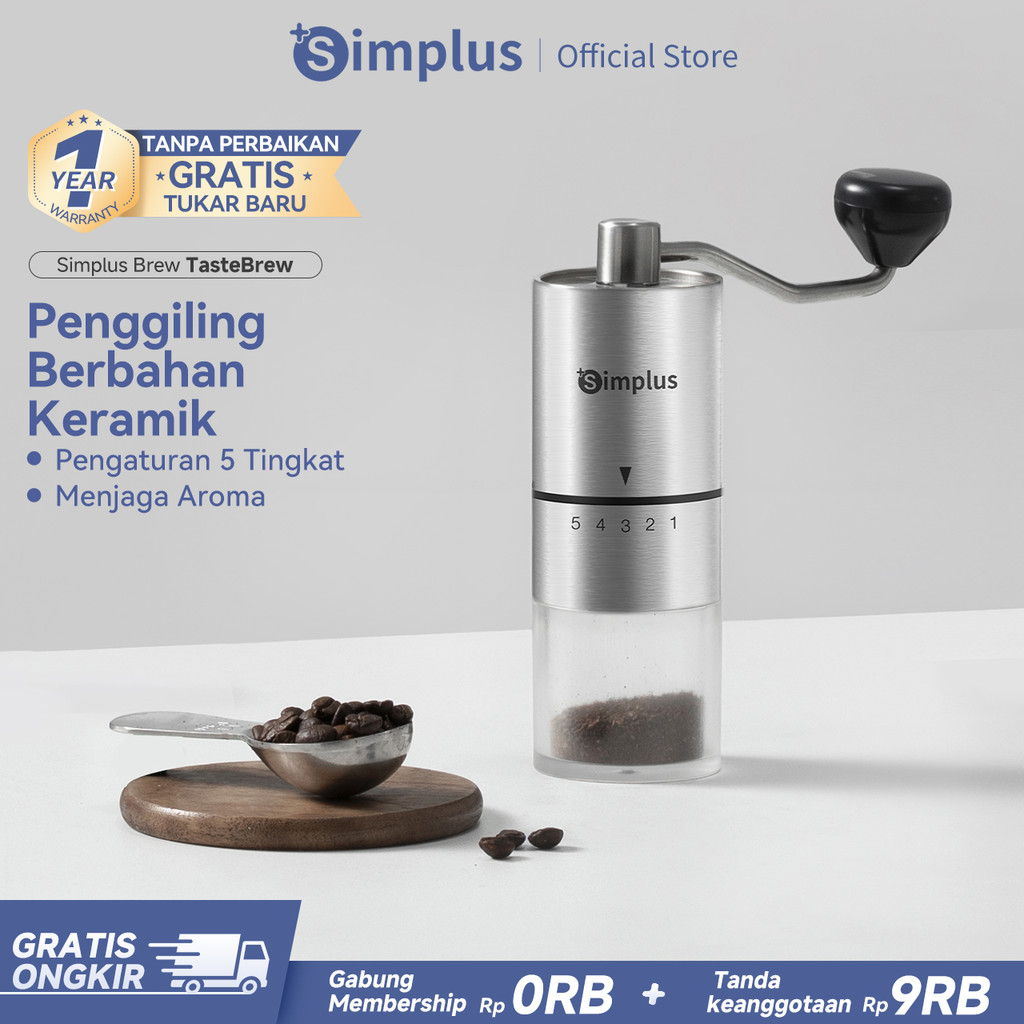 Simplus Penggiling Biji Kopi Manual 20g Coffee Grinder Handheld Manual Baja Tahan Karat
