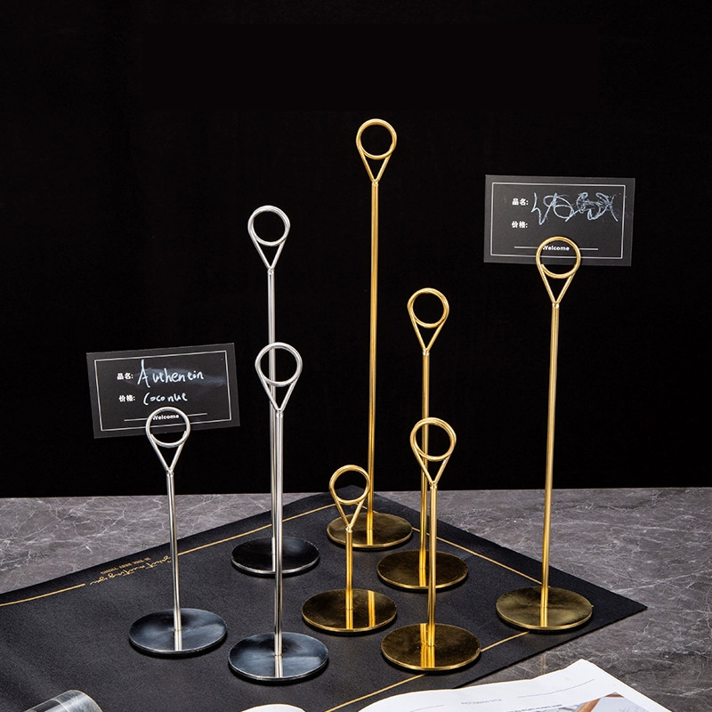

Al Stainless Tiang Nomor Meja/Table Number Stand Tatakan Holder /Foto Price Tag