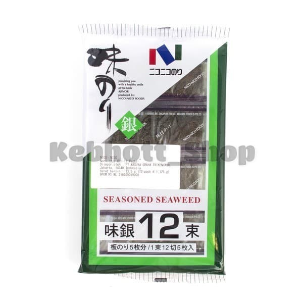 

Nico Nico Nori Aji Gin 12 Pack Seasoned Seaweed