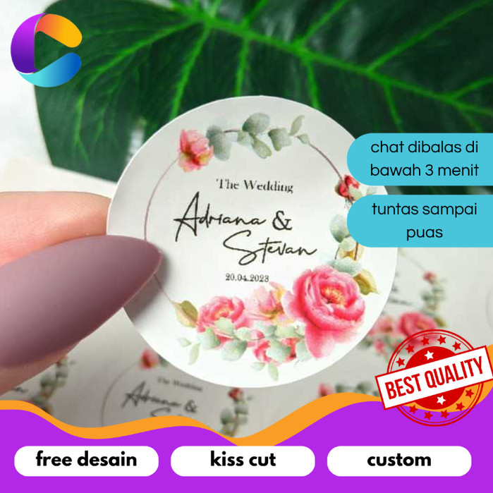 

Cetak INC 2-4 Stiker Wedding Souvenir Sticker Custom Ucapan Nikah Label Murah