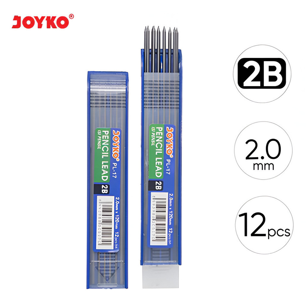 

Pencil Lead / Isi Pensil Mekanik Joyko PL-17 2B 2.0 mm - Joyko Refill isi Pensil mekanik 2.0 mm