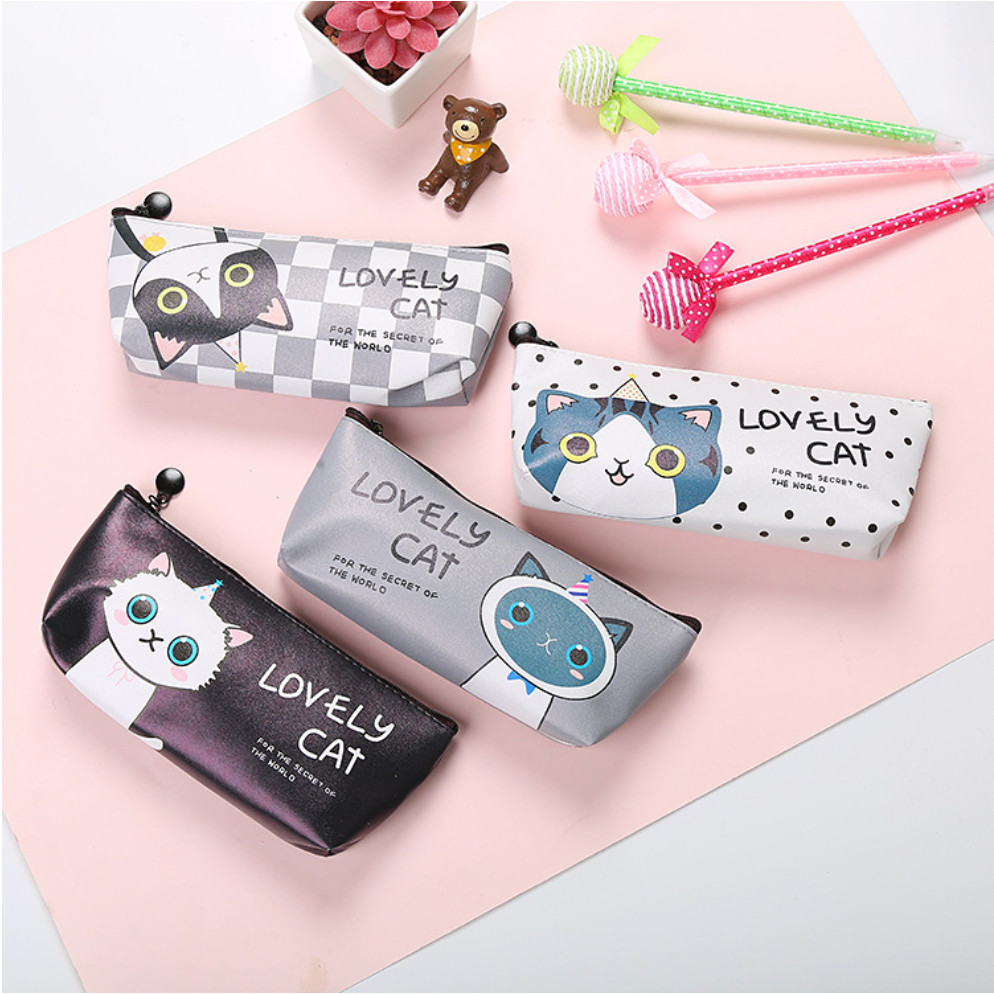 

Tempat Pensil Motif Karakter Cat Kucing Lucu Pencil Case Premium Cute Untuk Sekolah Muat Banyak