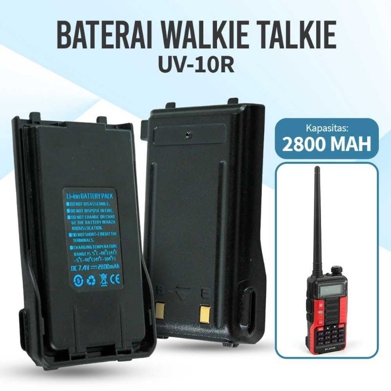 baterai ht 2800mah buat pofung UV10R baofeng TR818UV UV860 walkie talkie