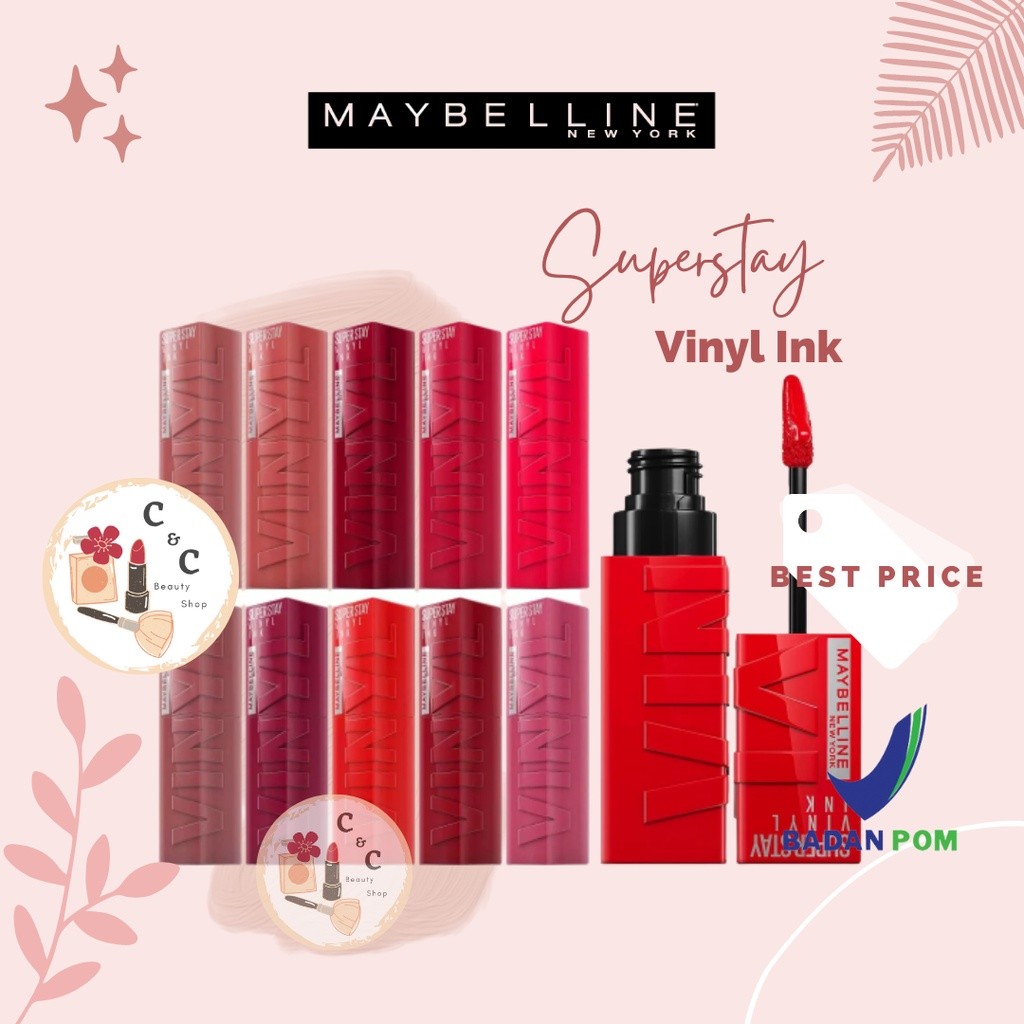 Maybelline Lipstick Long Wearing Superstay Vinyl Ink Lipstik Cair Liquid Glossy Tahan 16 Jam