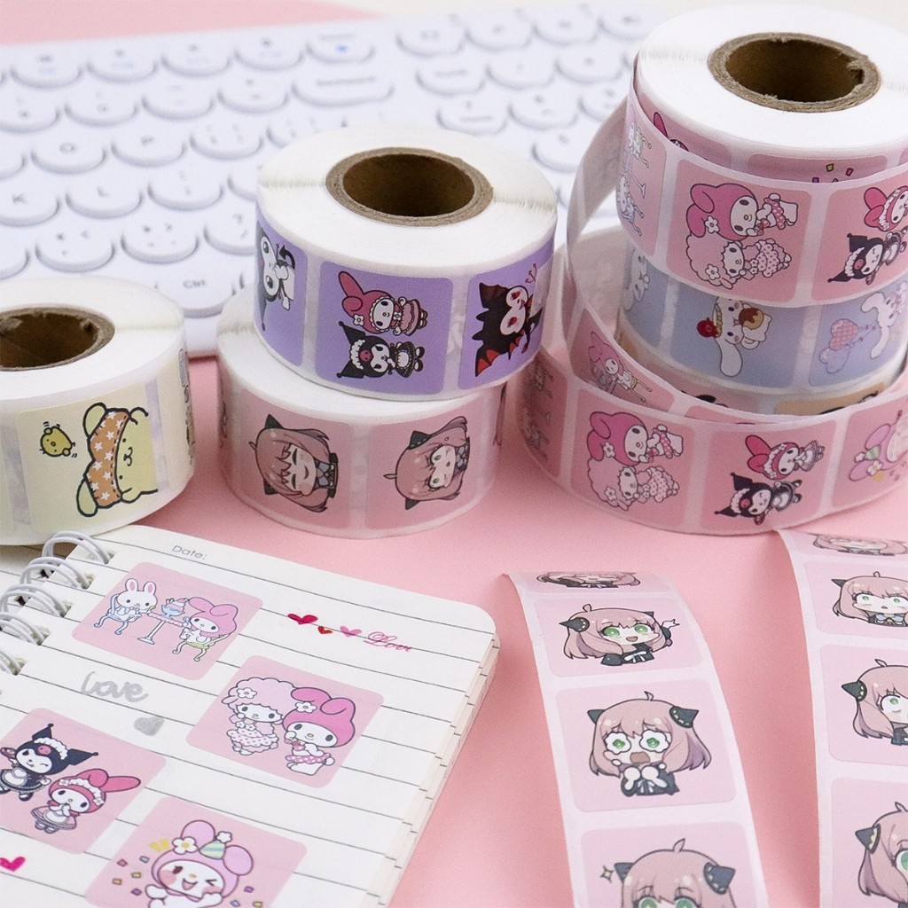 

500 Lembar/Gulungan Stiker Kawaii Stiker Kartun Lucu Stiker Penyegel Anime Stiker Scrapbook Pita Washi Buku Harian Perlengkapan Alat Tulis Sekolah H294