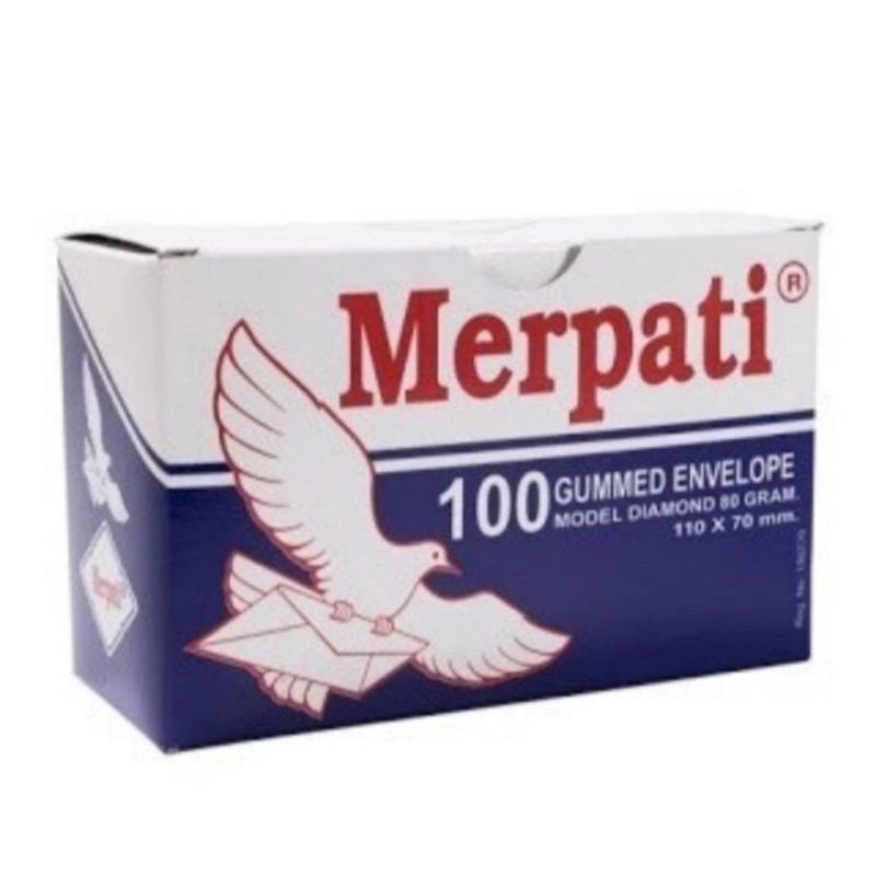 Amplop Kecil Putih Merpati Polos Model Diamond 80 gram Ukuran 110×70 mm