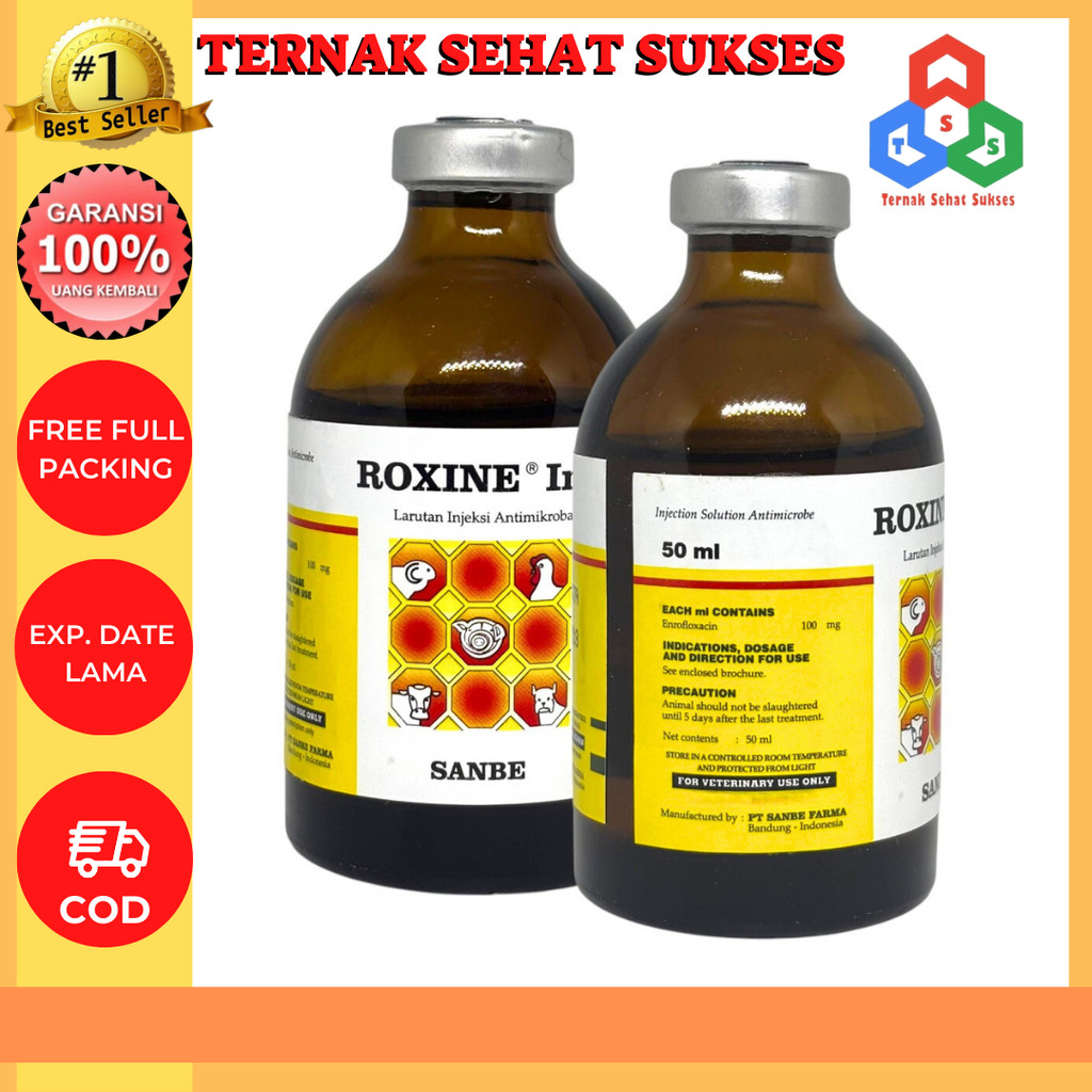 Roxine 50 ml Roxine 100 ml Antibiotik Sapi Kambing dll Sanbe TSS1