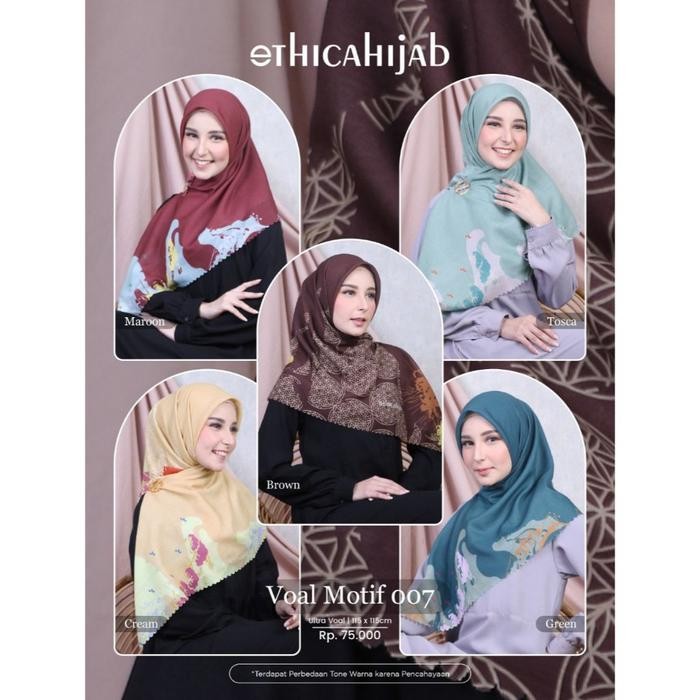 ETHICA HIJAB VOAL MOTIF 007 GREEN VOAL MOTIF 007 MAROON JILBAB PREMIUM JILBAB TERBARU 2024
