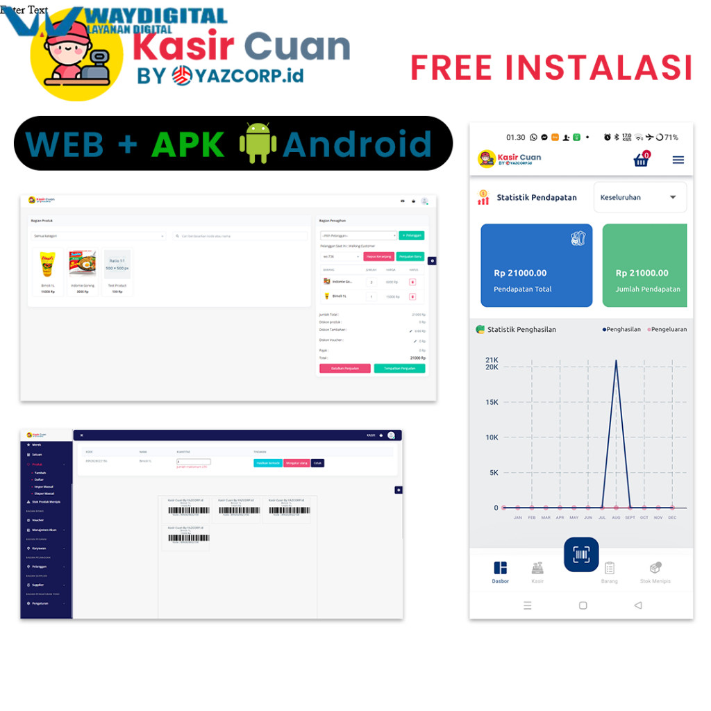 Aplikasi Kasir Android Kasir Cuan Aplikasi Kasir APK Android dan Web