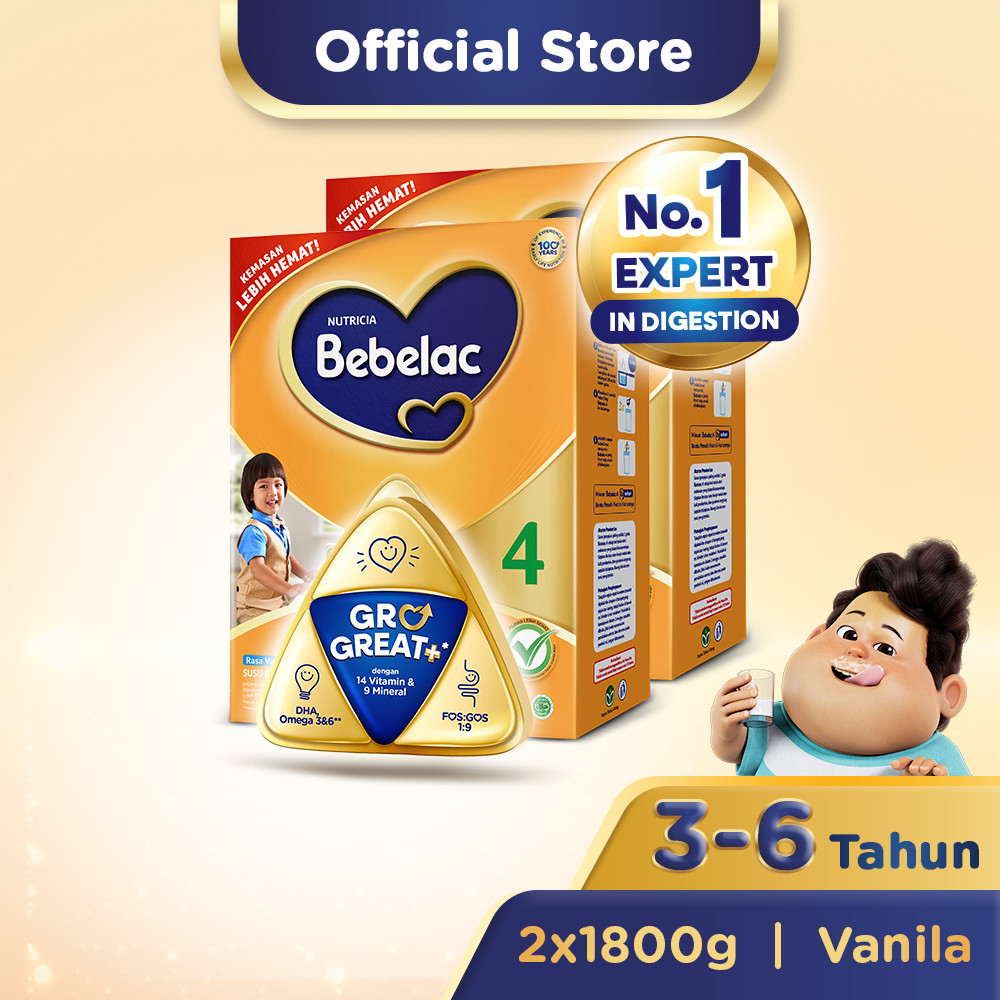 

Bebelac 4 Vanila Susu Pertumbuhan [1800 g] - 2 Pcs
