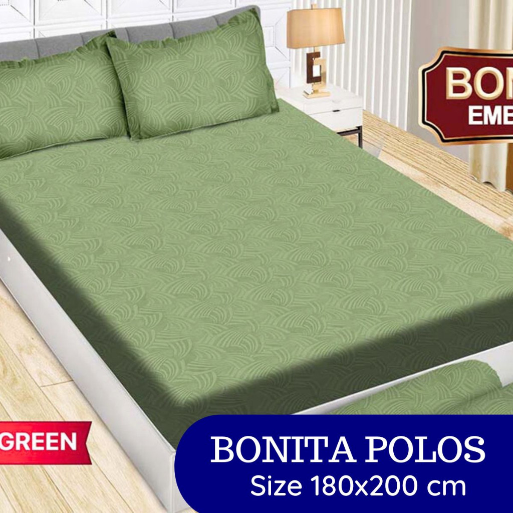 TERLARIS SM Sprei Bonita Polos Emboss Sprei Bonita Ukuran King 180x200 Warna Lengkap