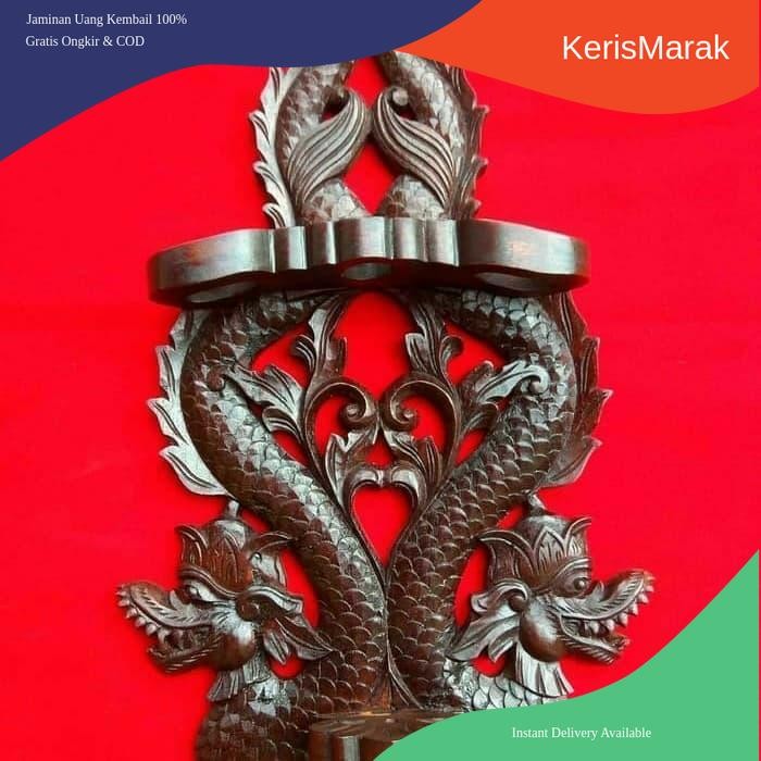 blawong jagrak tempat stand keris tempel dinding isi 3 KHS5